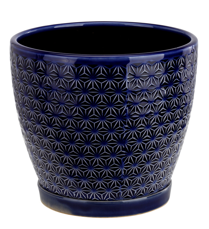 6" Cobalt Blue Prism Planter With S