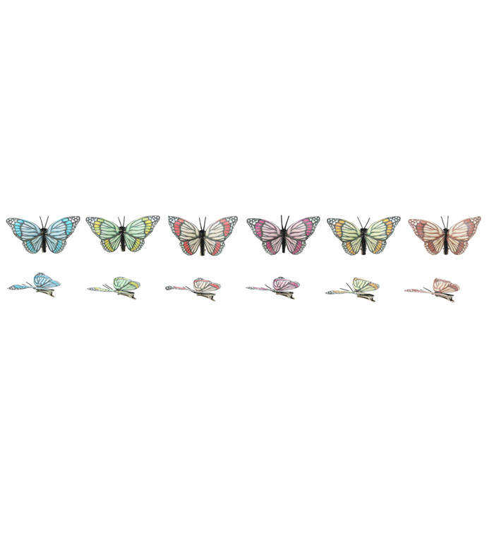 Butterfly Clip, 6 Assorted