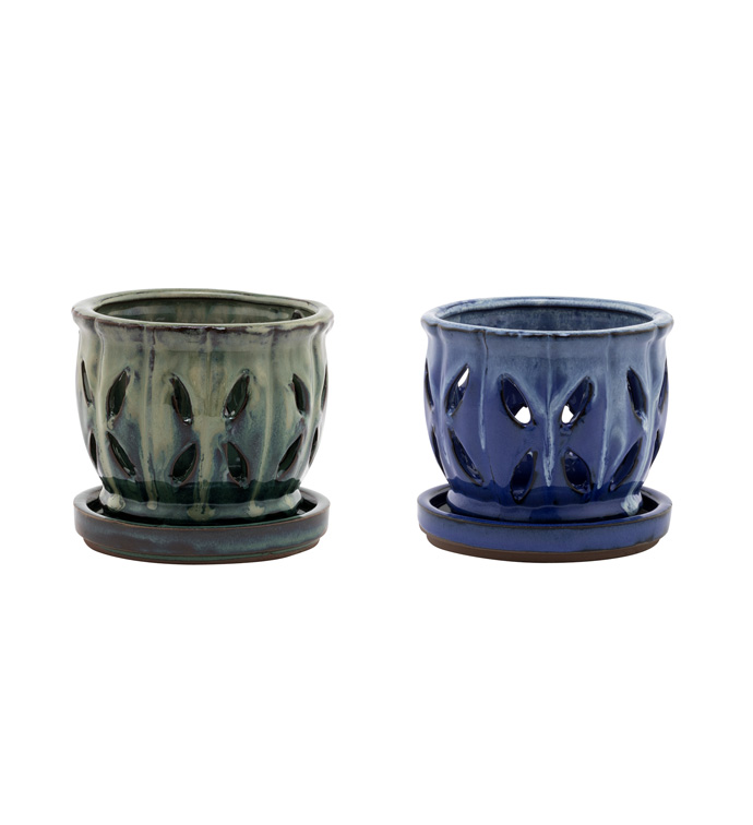Small Orchid Pot, 2 Assorted