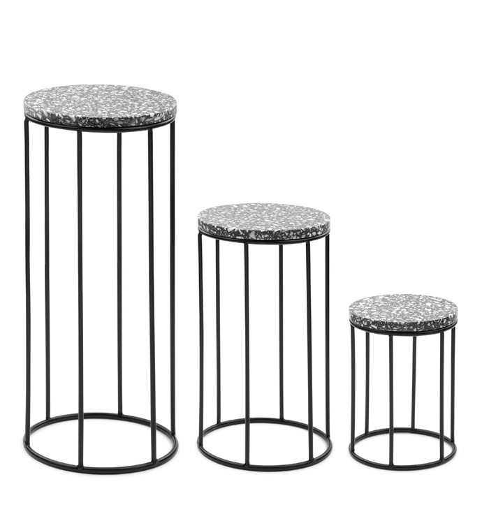 Granite Plant Stand, Set of 3