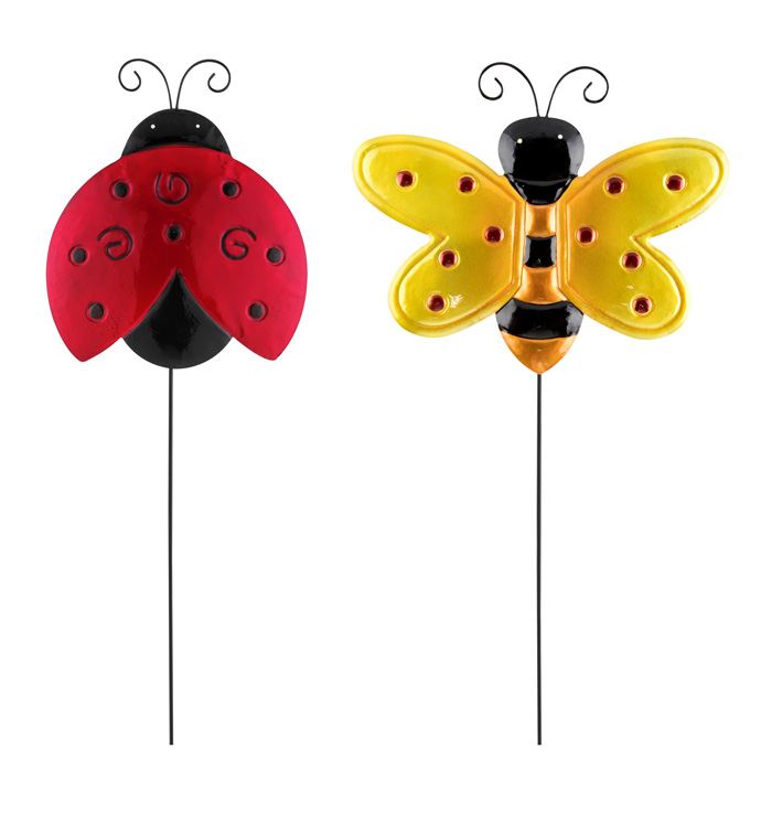 Ladybug/Bee Stake, 2 Assorted