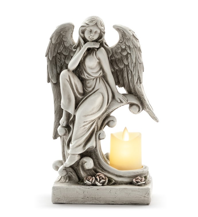 Angel With LED Candle Holder       