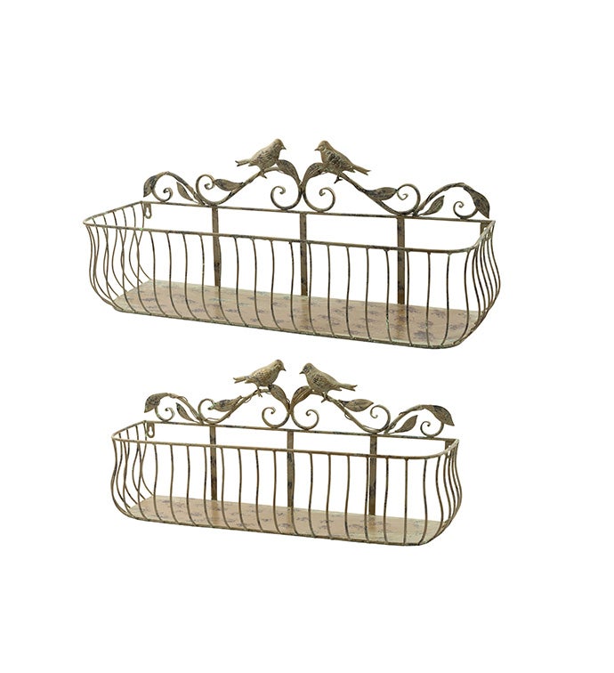 Wall Planter with Birds, Set of 2  