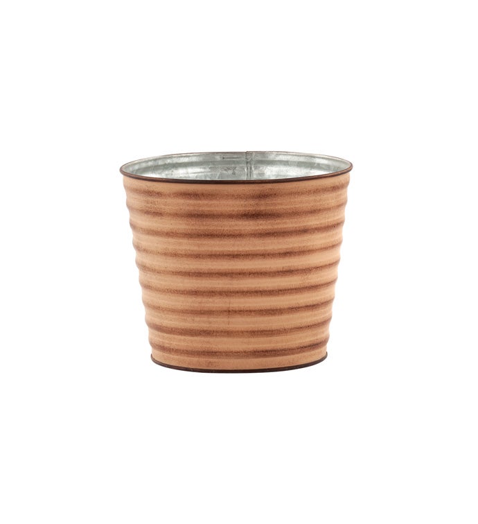 6.5" Rusty Bucket Pot Cover        