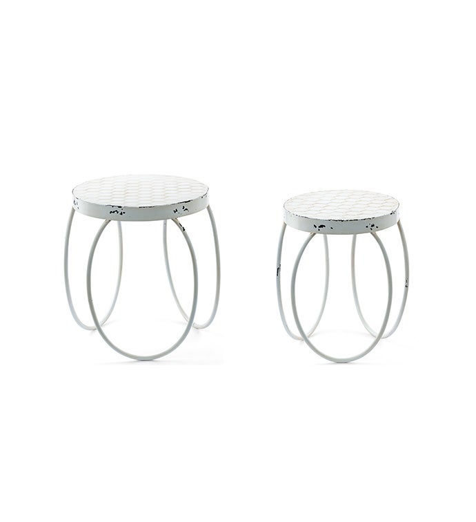 White Plant Stand, Set of 2
