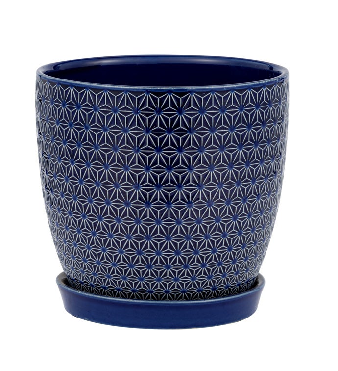 Lg Cobalt Blue Prism Pot with Sauce
