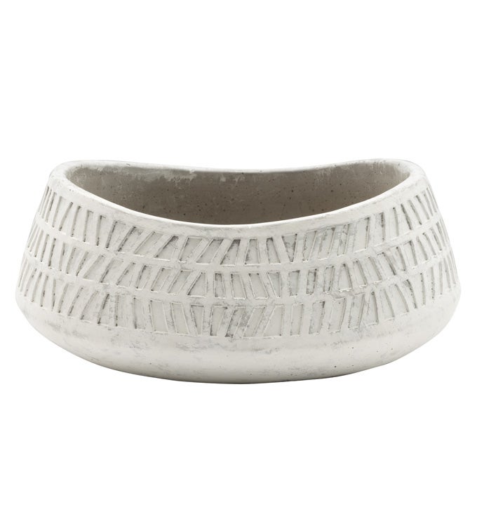 White Geometric Bowl