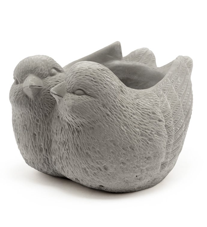 Double Birds Concrete Planter