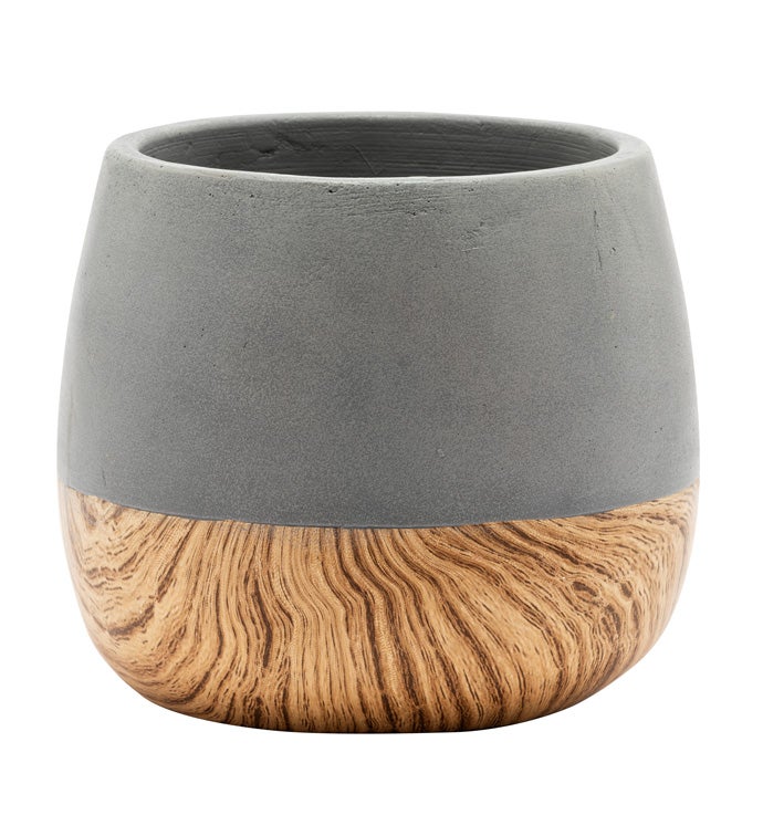 Pot with Painted Wood Grain Ba