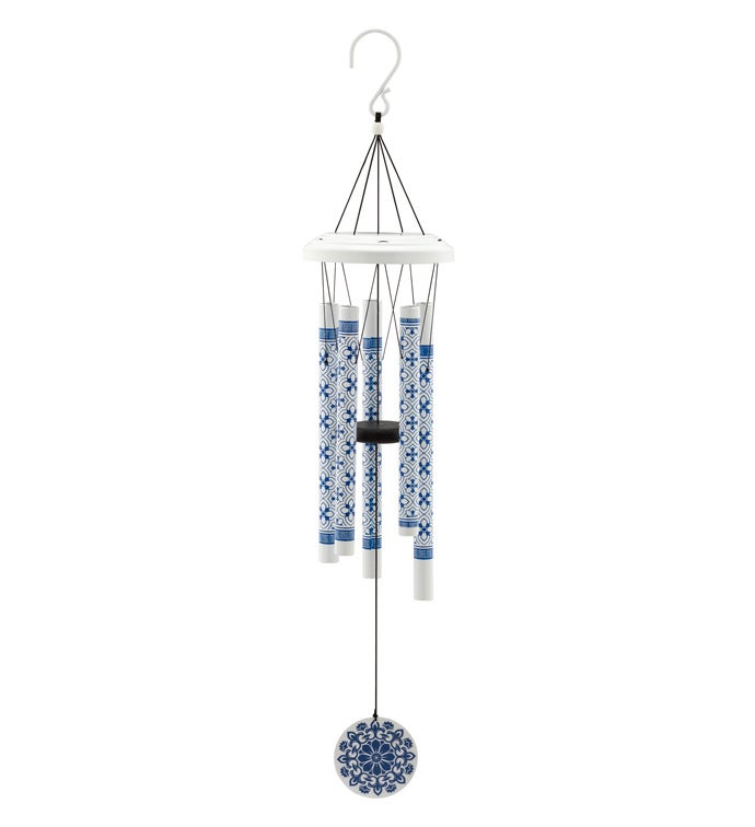 Large Blue and White Garden Chime