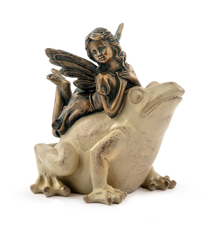 Bronze Fairy Lying on Frog