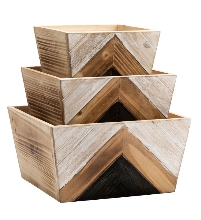 Arrow Pattern Planter  Boxes, Set o