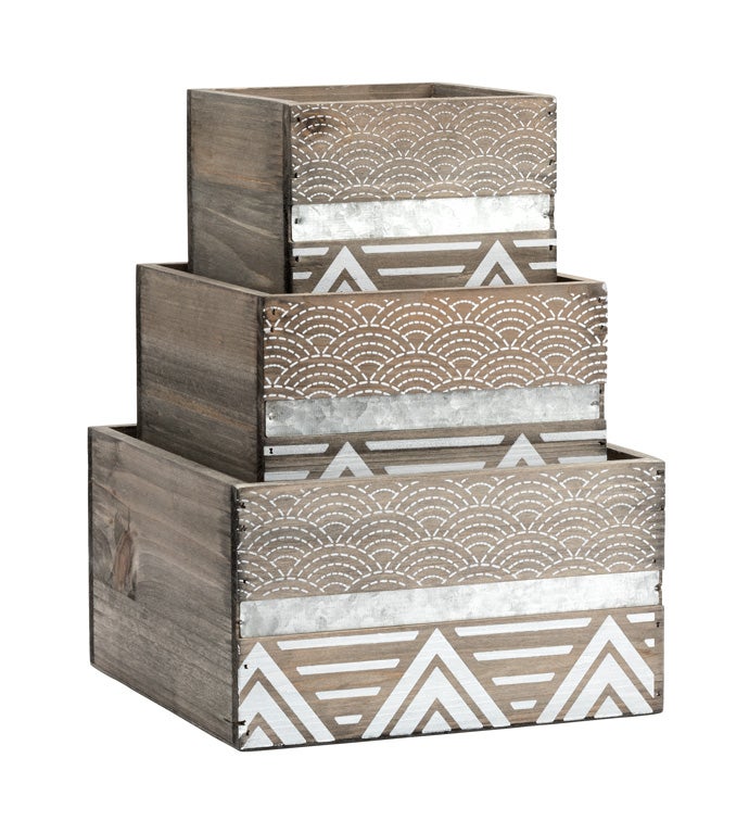 Box Planters with Triangles, Set of