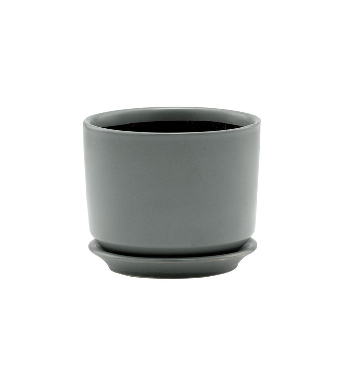 Small Charcoal Cylinder Pot with Sa