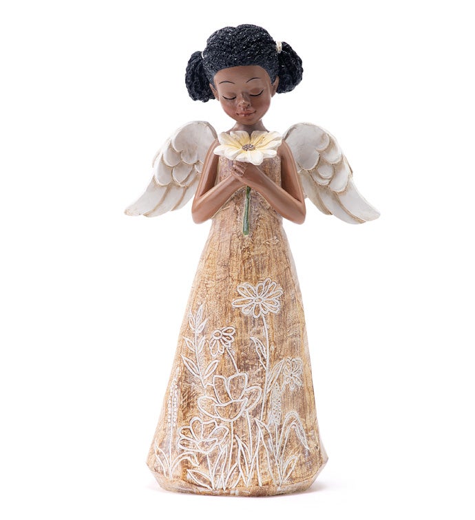 African American Angel Holding Sunf