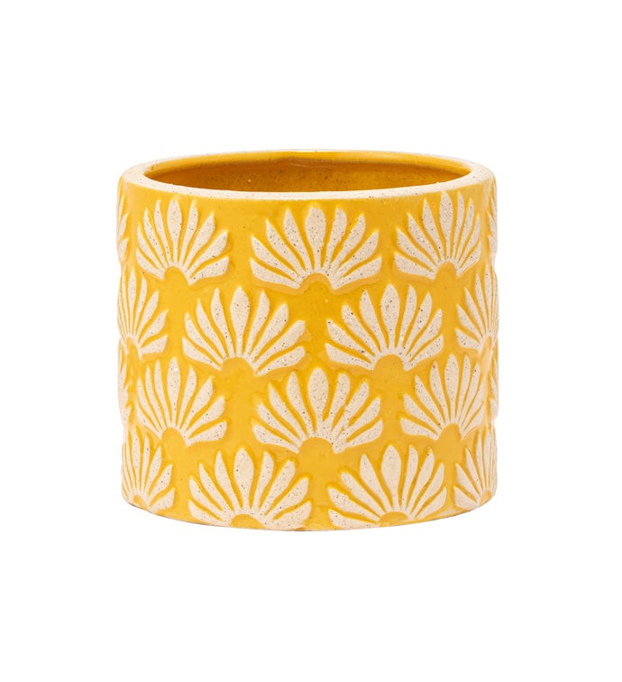 Small Gold Planter w/Shell Relief