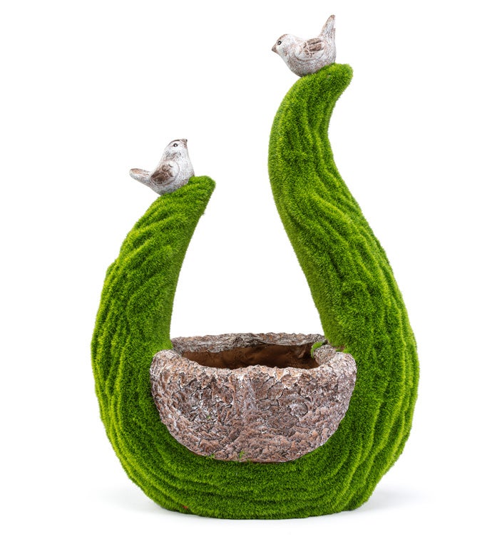 Moss/Birds Rectangle Planter