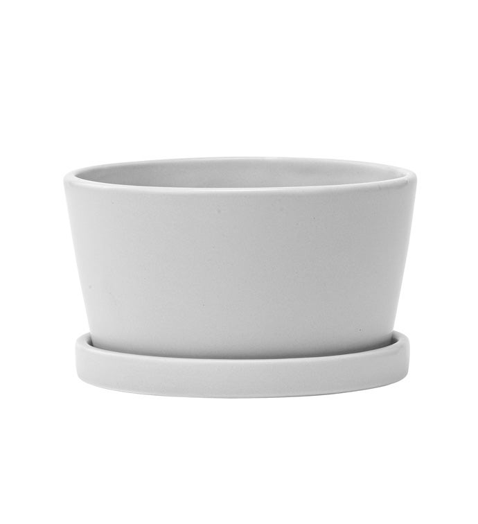 Small Gray Dish Garden with Saucer