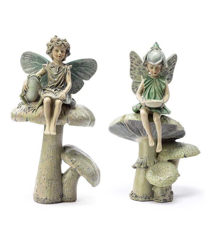 Fairies on Mushroom, 2 Assorted