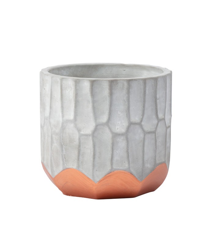 Large Textured Copper Base Planter