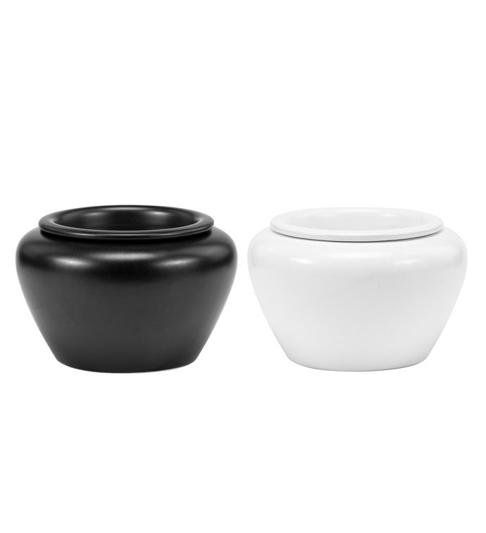 White/Black Violet Pot, 2 Assorted