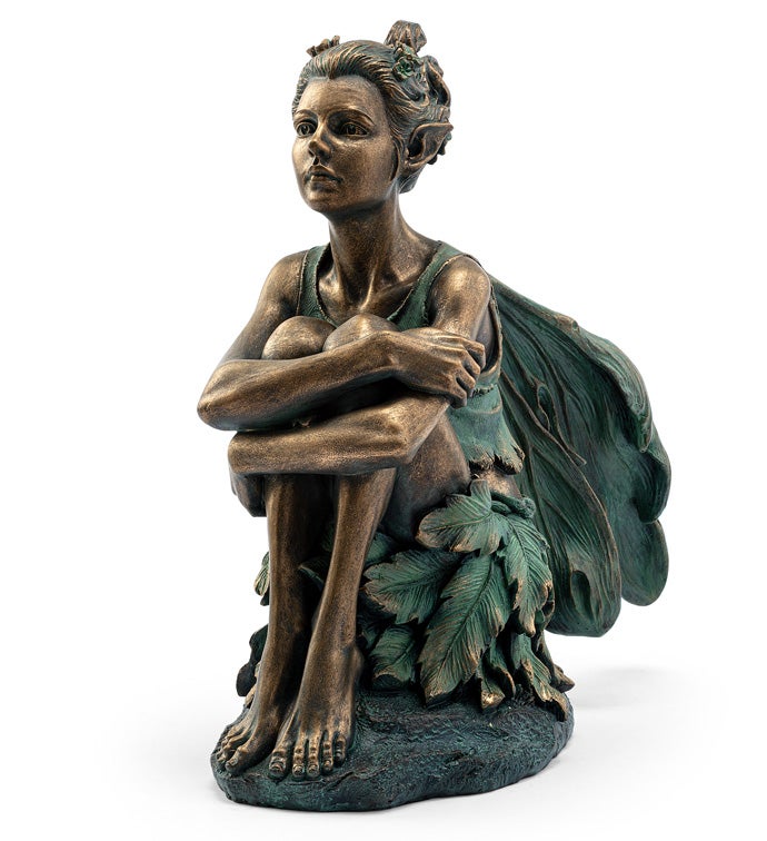 Copper/Patina Fairy Holding Knees