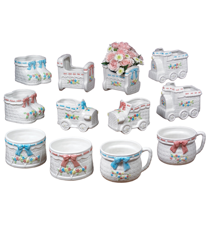 White Baby Planter, 12 Assorted