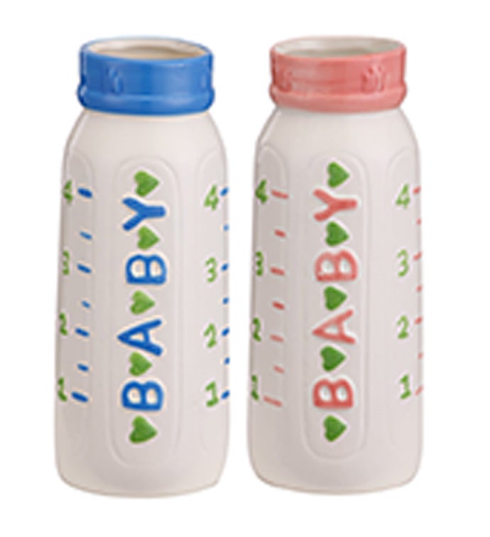 Large Baby Bottle Vase, 2 Assorted