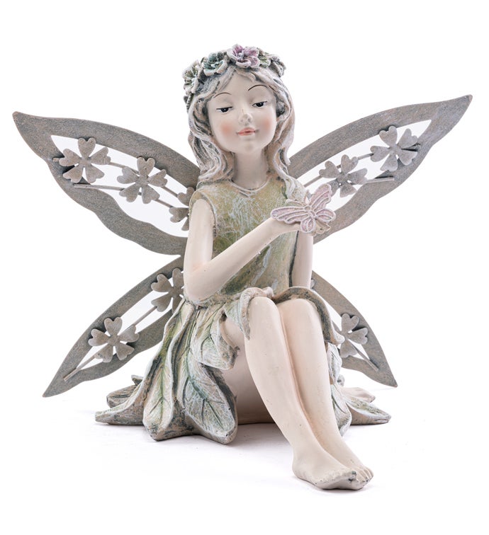 Sitting Fairy with Butterfly Image 