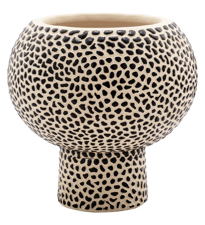 Brown Mosaic Round Footed Planter