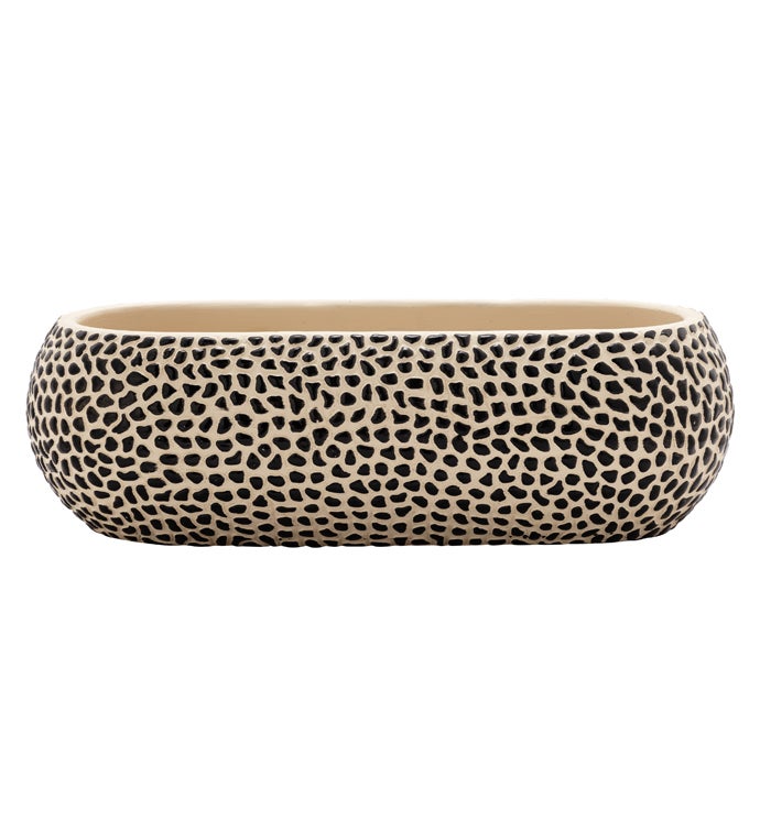 Large Brown Mosaic Oval Planter
