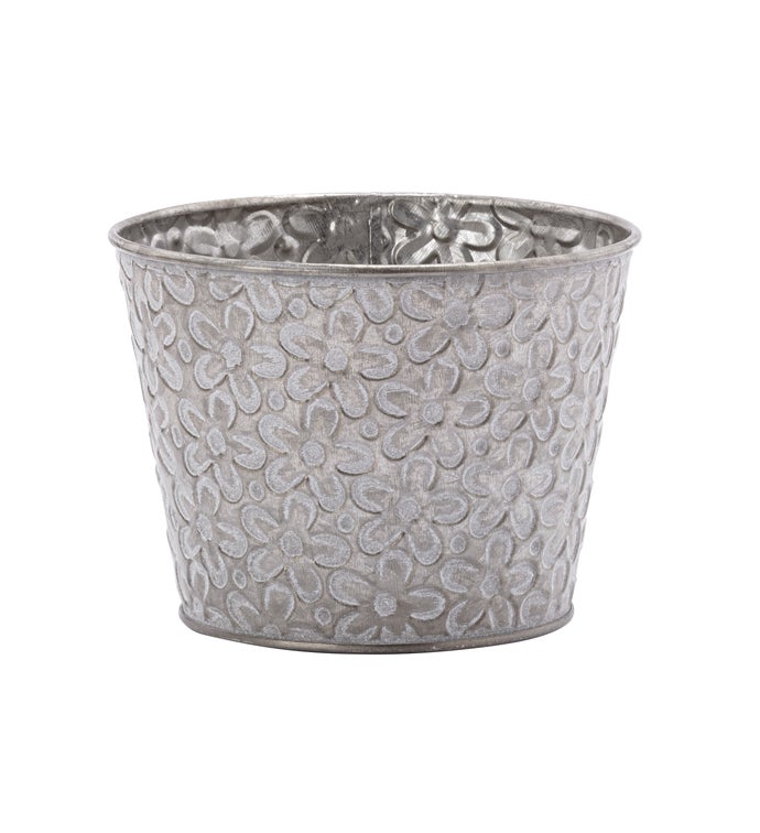 5" Brown Embossed Flower Pot Cover