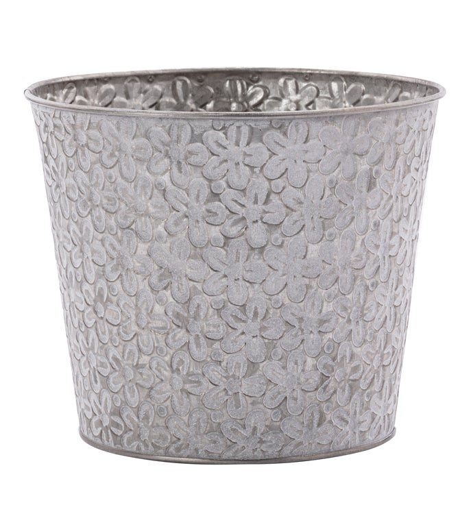 6.5" Brown Embossed Flower Pot Cover