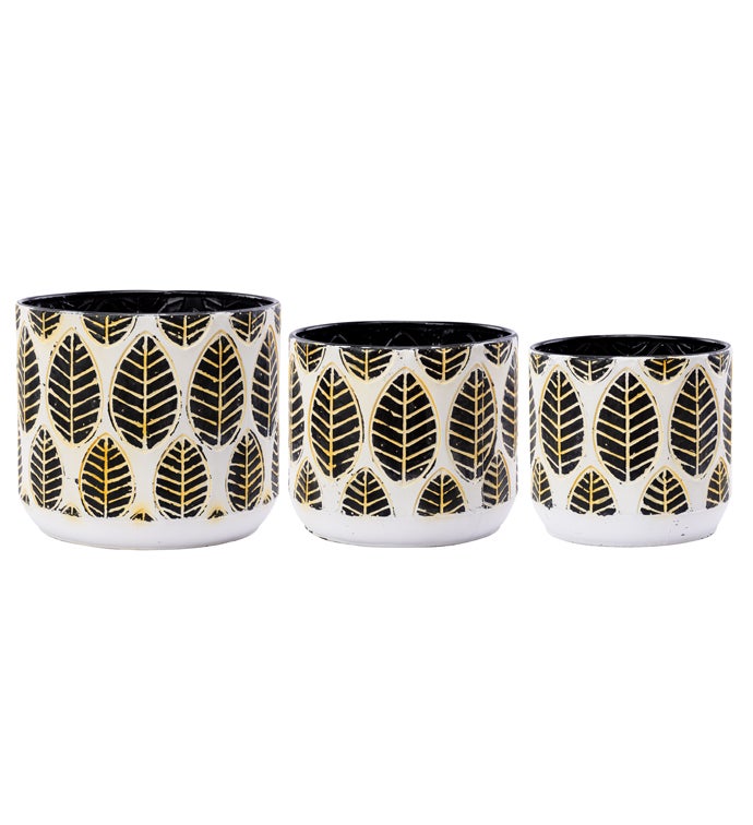 Embossed Dark Leaves Tree Cover, Set of 3