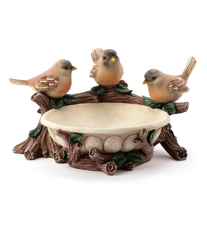 3-Birds on Branch Bird Bath