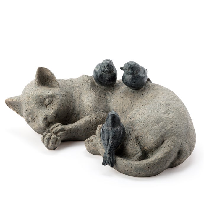 Sleeping Cat with Birds