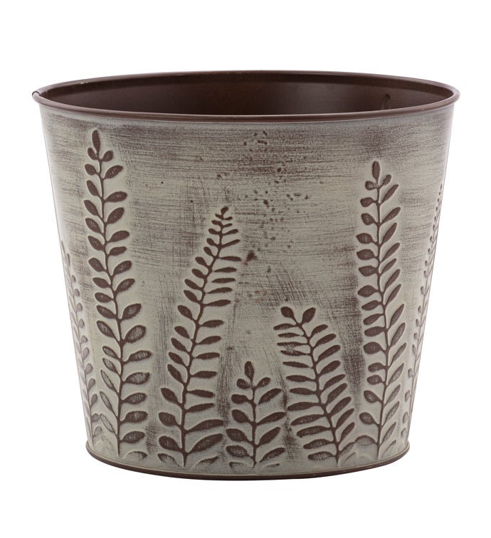 6.5" Fern Embossed Pot Cover