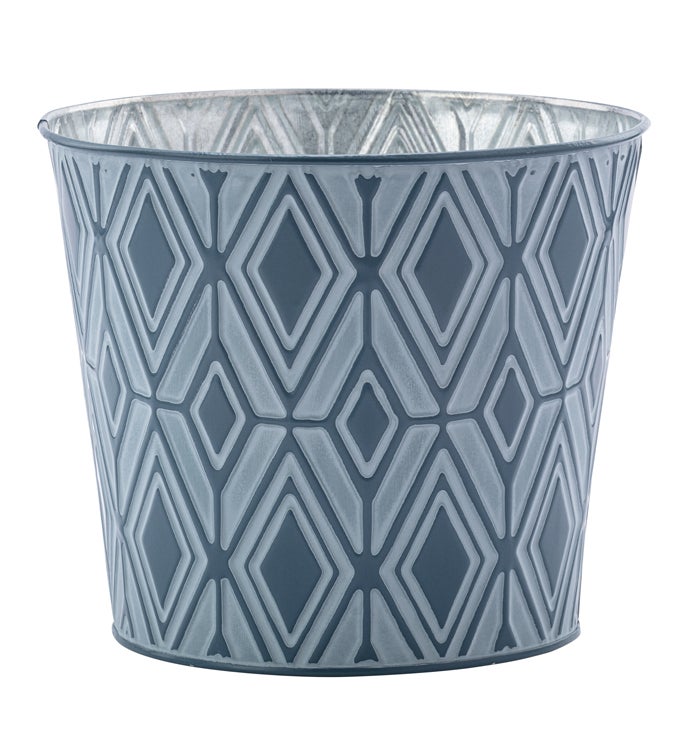 6.5" Blue/Gray Diamond Pot Cover