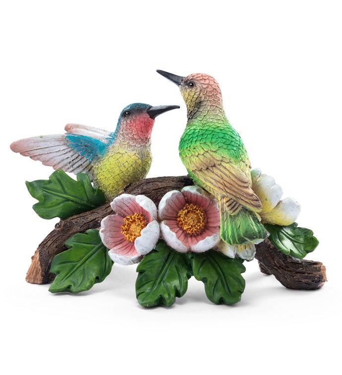 Hummingbirds on Flower Branch