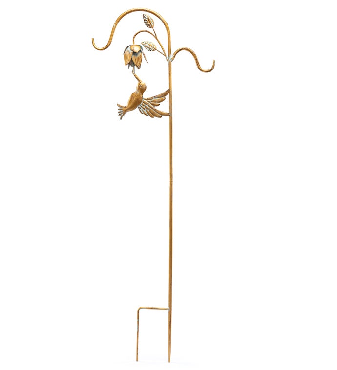 Gold Hummingbird/Flower Stake