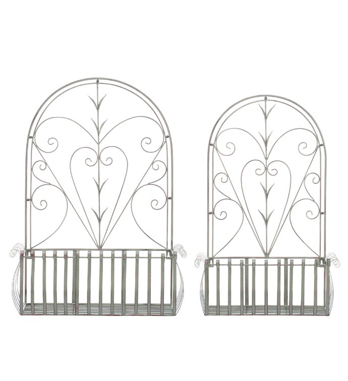 Scroll/Arch Wall Basket Planter  Set of 2