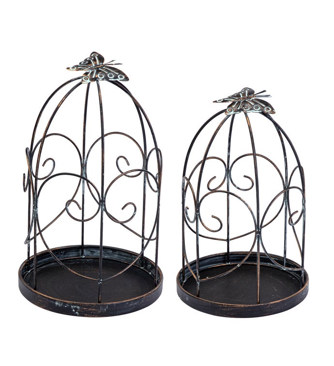 Scroll Butterfly Plant Holder, Set of 2