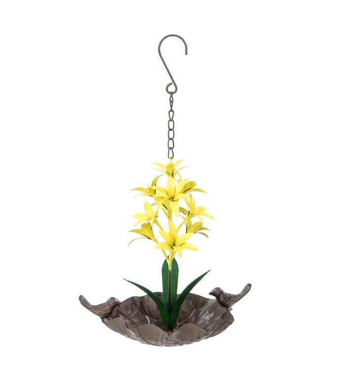 Yellow Lilies Bird Feeder Hanger