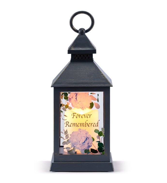 'Forever Remembered'' LED Gray Lantern