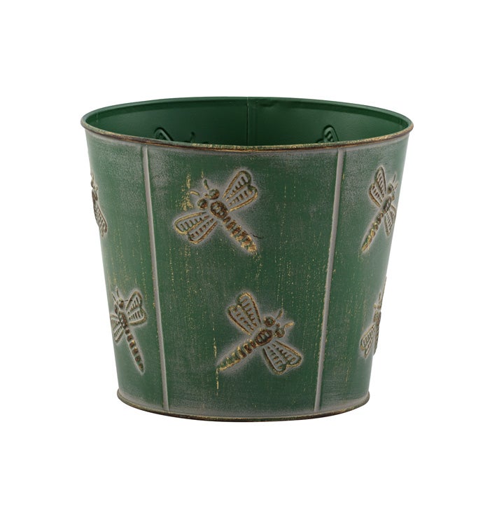 6.5" Green Dragonfly Pot Cover