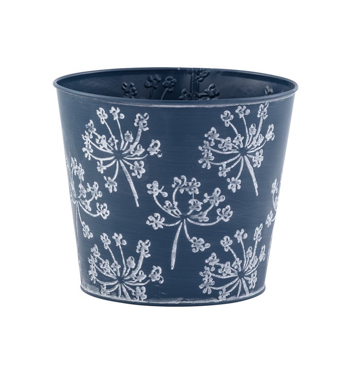 6.5" Blue White Flower Pot Cover