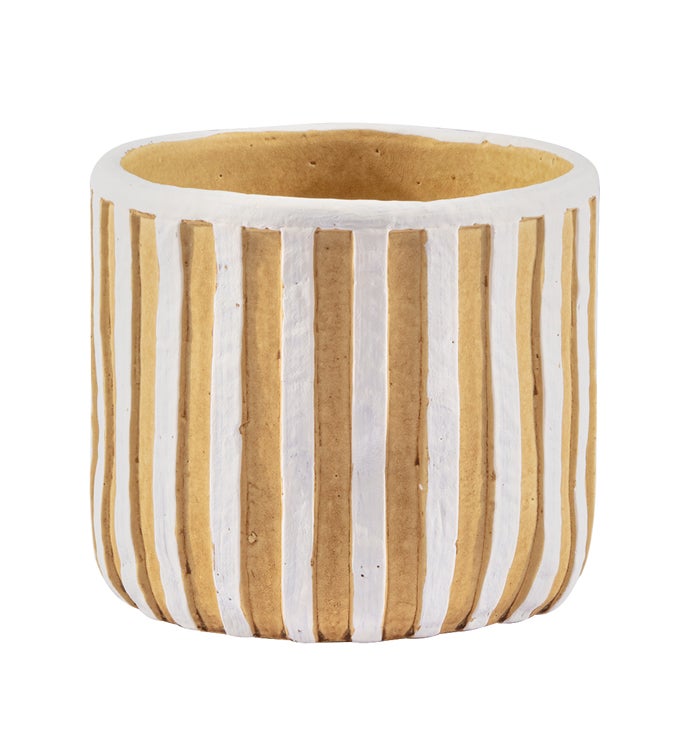 Brown/White Stripe Planter