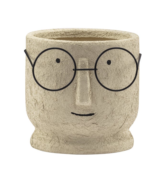 Beige Glasses Face Planter