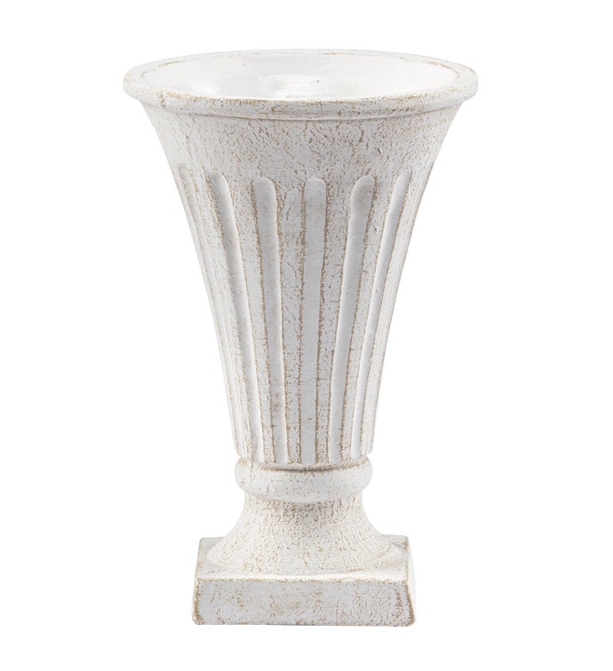 White Flared Pedestal Urn