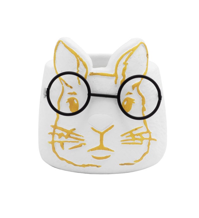 White Glasses Bunny Face Planter